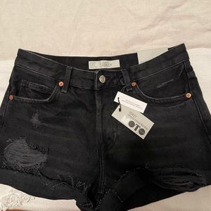 Black jean shorts